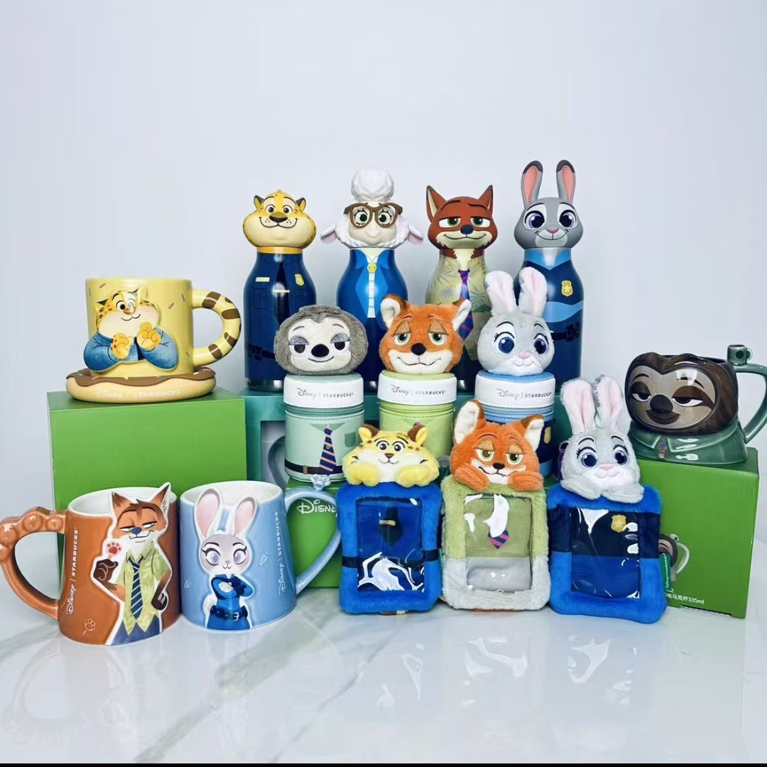 New starbucks x zootopia Tumbler mug keychain collections