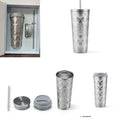Insulated Cup with Ice Blue Sparkling Diamond Pattern