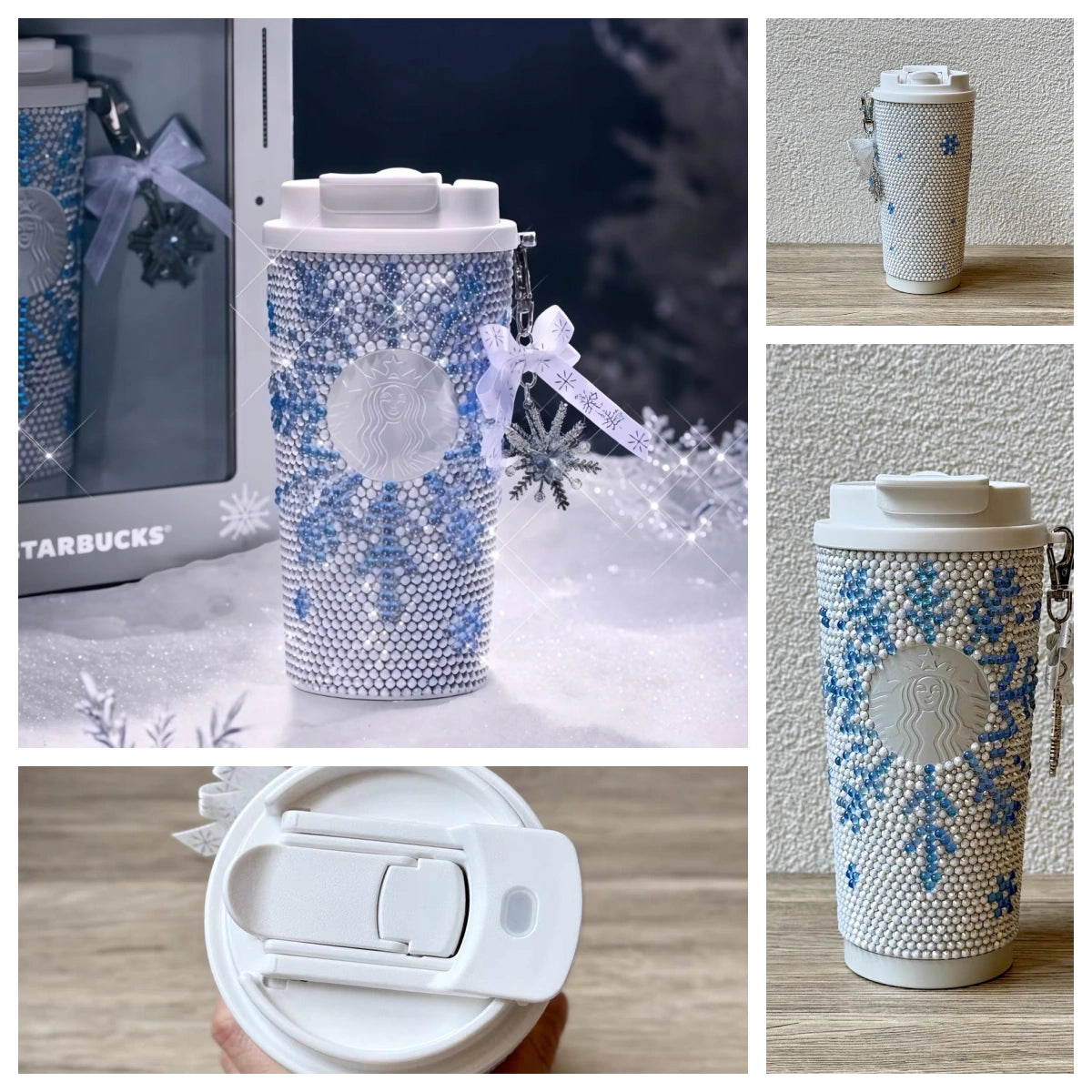 Starbucks 2025 China Snowlit Wonderland Snowflake Rhinestone SS Cup