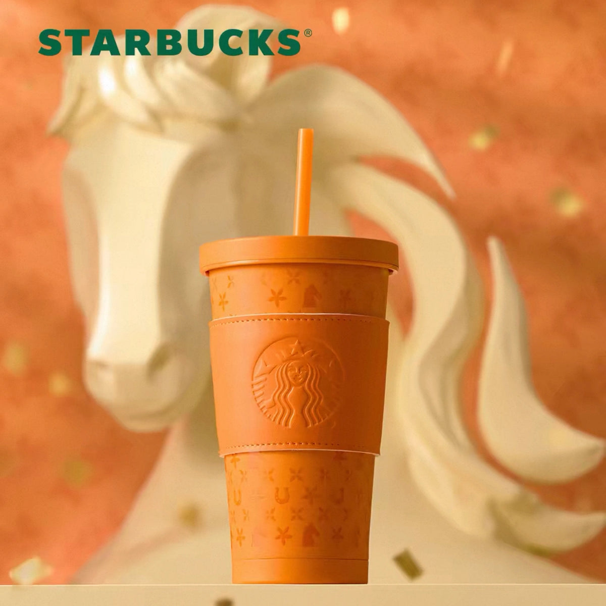 Starbucks 2026 China New Year of Horse Stainless Steel Straw Cup 591ml with Cover