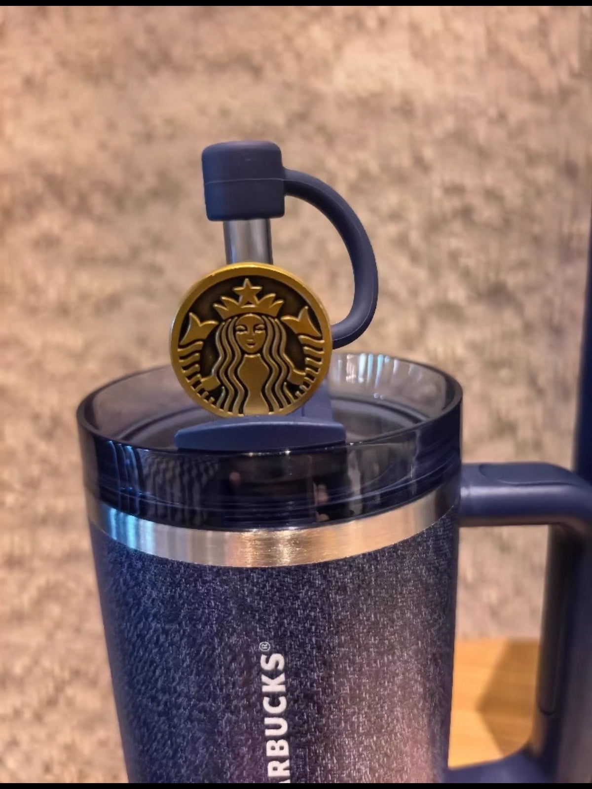 Topper View of Starbucks China 2026 Denim Stanley 40oz 