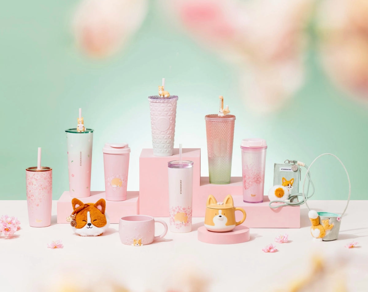 Starbucks Taiwan 2026 Sakura Season with Corgi Cup Tumblers